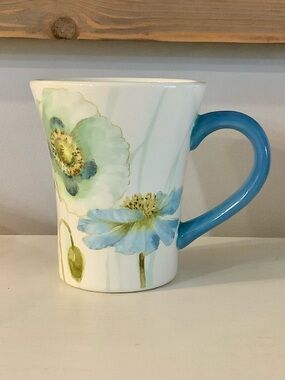 Lisa Audit My Garden Journal Floral Mug with Blue Handle